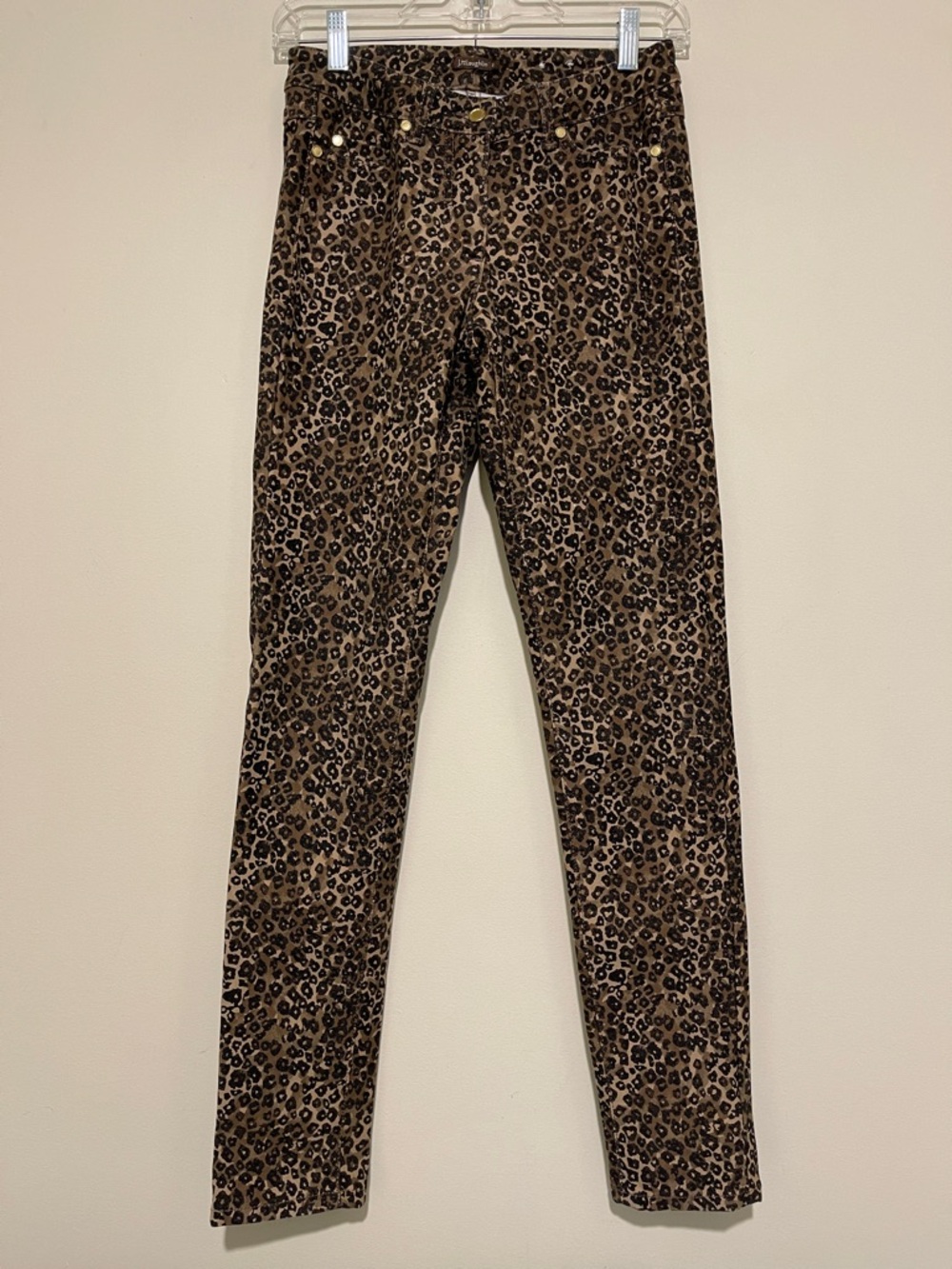 J. McLaughlin Leopard-Print Slim Pants in Brown and Black